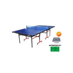Table Tennis Table - Club (TTFI Approved) is specially designed and perfect for Sports Clubs, Schools, Universities, Corporate Offices and Playing for Fun at Home, made of high quality 18 MM thick pre-laminated particle board (both sides are laminated) with faster speed and even bounce,comes with 50 MM lockable wheels and levelers.Easy to install and includes in package a TT Table, TT Net, Net Stand,Required Hardware for Table Installation and a User Manual.