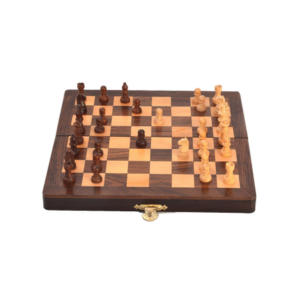 Little India Designer Wooden Chess Board Handicraft Gift (115, Brown)